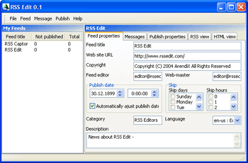 Screenshot of RSS Edit